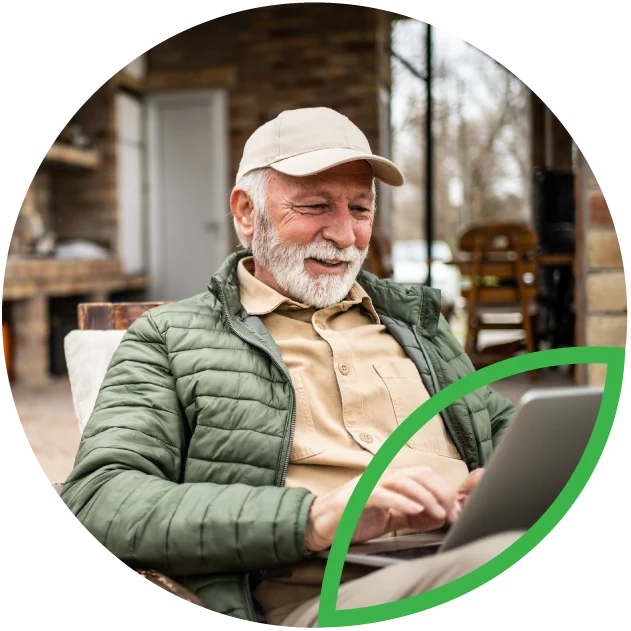 Mature man on laptop