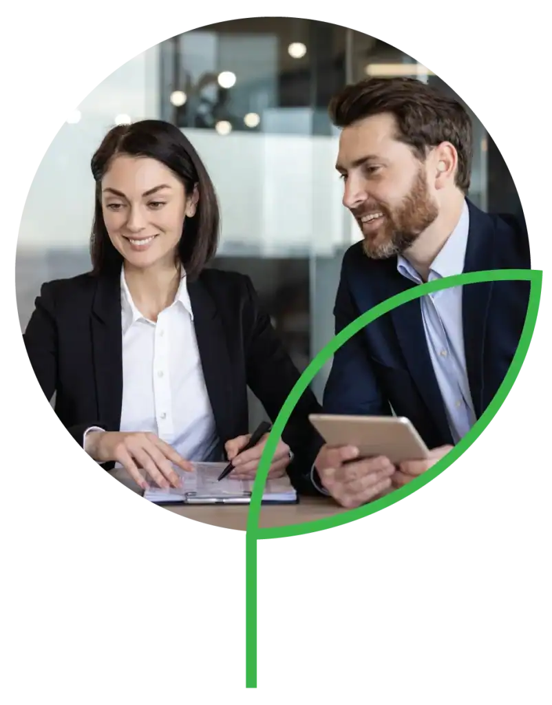 Business owner and financial advisor meeting